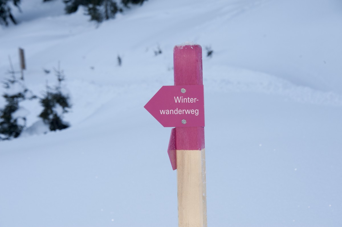 Markierung des Winterwanderweges